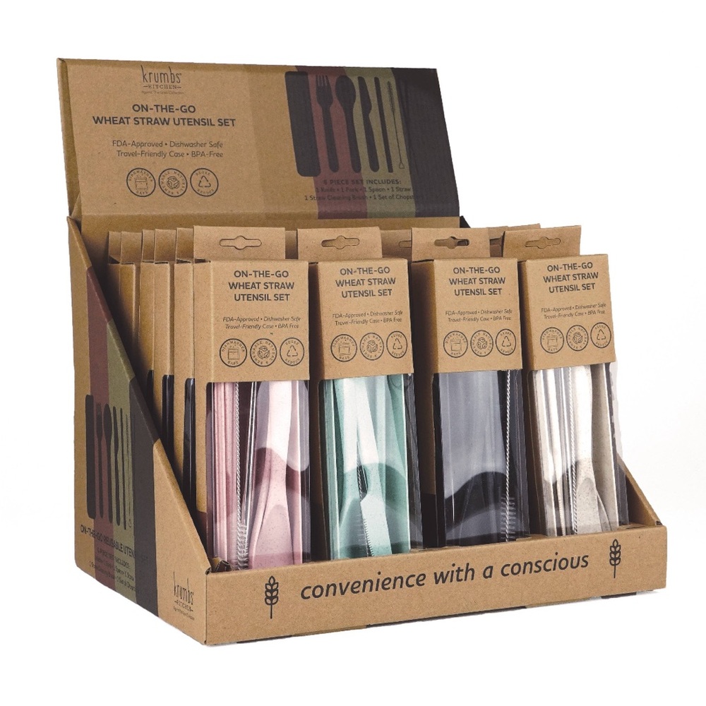 Wheat Straw Utensil Set - Assorted Colors